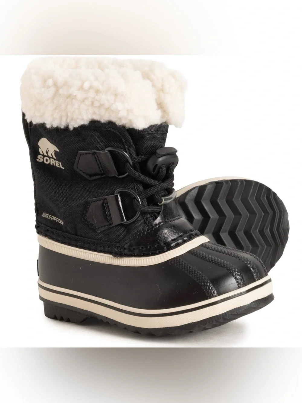 SOREL Little Kids Yoot PAC™ Nylon Winterboot Waterproof Black/White Kids 11